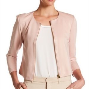 Nordstrom Blush Zip-Up Cropped Blazer
